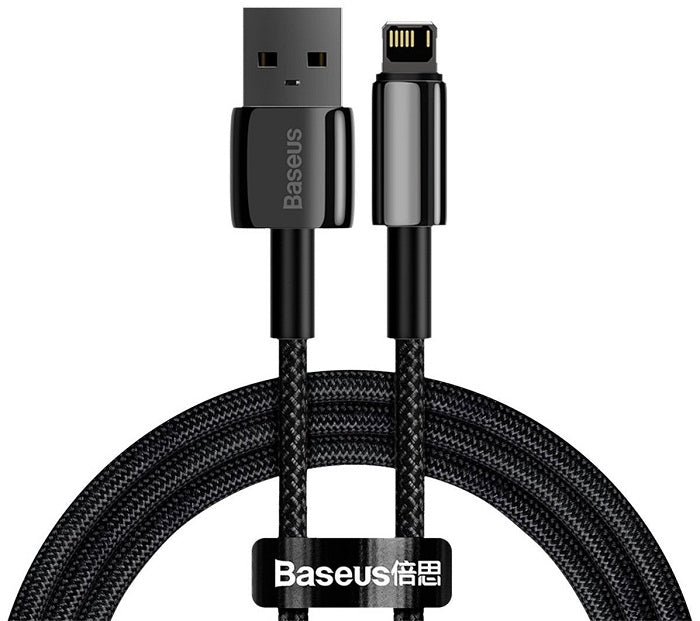 Buy Baseus Tungsten Gold Fast Charging Data Cable USB to Lightning 2.4A 2m - Black from Vmart in Pakistan