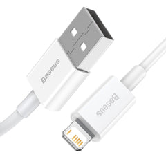 Buy Baseus Superior Fast Charging Data Cable USB to Lightning 2.4A 1.5m - White from Vmart in Pakistan