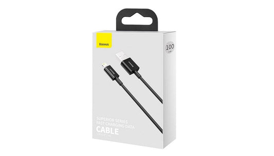Buy Baseus Superior Fast Charging Data Cable USB to Lightning 2.4A 1m - Black from Vmart in Pakistan