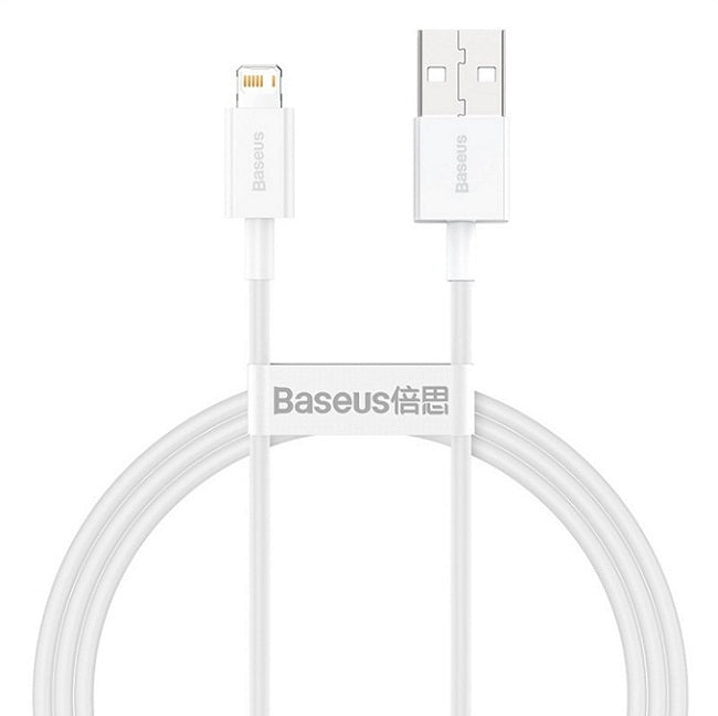 Buy Baseus Superior Fast Charging Data Cable USB to Lightning 2.4A 1.5m - White from Vmart in Pakistan