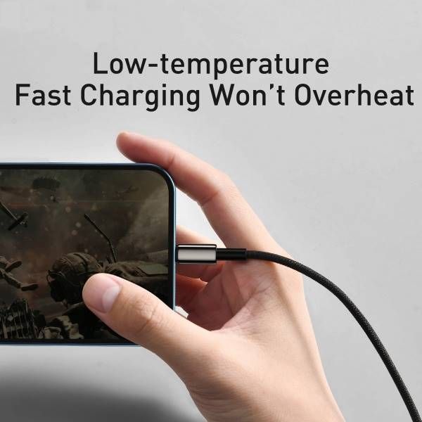 Buy Baseus Tungsten Gold 3 in 1 Fast Charging Data Cable USB to M+L+C 3.5A 1.5m - Black from Vmart in Pakistan