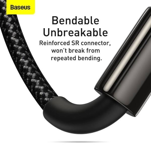 Buy Baseus Tungsten Gold 3 in 1 Fast Charging Data Cable USB to M+L+C 3.5A 1.5m - Black from Vmart in Pakistan
