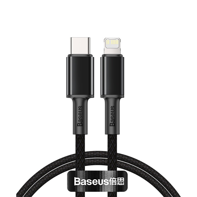 Buy Baseus Tungsten Gold Fast Charging Data Cable Type-C to Lightning PD 20W 1m Black from Vmart in Pakistan