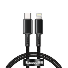 Buy Baseus Tungsten Gold Fast Charging Data Cable Type-C to Lightning PD 20W 1m Black from Vmart in Pakistan
