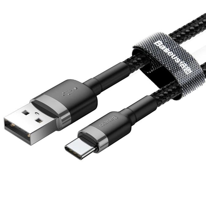 Buy Baseus Cafule Cable USB For Type C 3A 1m Black from Vmart in Pakistan