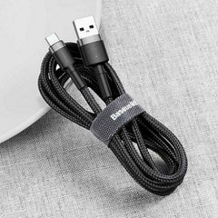 Buy Baseus Cafule Cable USB For Type C 3A 1m Black from Vmart in Pakistan