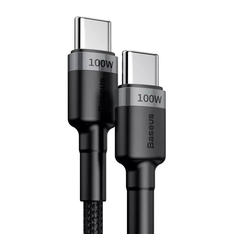 Buy Baseus Cafule PD2.0 100W Flash Charging USB Type-C Cable 20V 5A 2m Gray/Black from Vmart in Pakistan