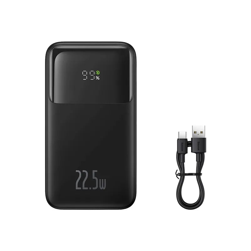 Buy Baseus Comet Series Dual Cable Digital Display Fast Charge Power Bank 10000mAh 22.5W from Vmart in Pakistan