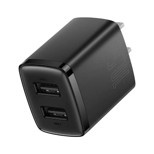 Buy Baseus Compact Charger 2USB 10.5W CN - Black from Vmart in Pakistan