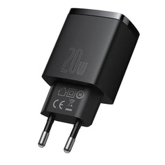 Buy Baseus Compact USB + TYPE-C 20W 3A Quick Charge 3.0 - Black from Vmart in Pakistan