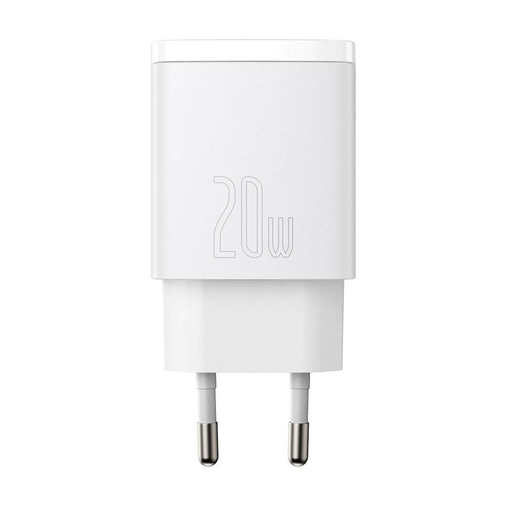 Buy Baseus Compact USB + TYPE-C 20W 3A Quick Charge 3.0 - White from Vmart in Pakistan