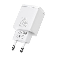 Buy Baseus Compact USB + TYPE-C 20W 3A Quick Charge 3.0 - White from Vmart in Pakistan