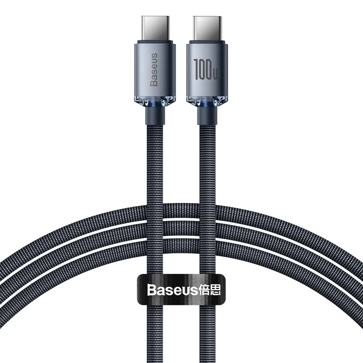 Buy Baseus Crystal Shine Series Fast Charging Data Cable Type-C to Type-C 100W 1.2m Black from Vmart in Pakistan