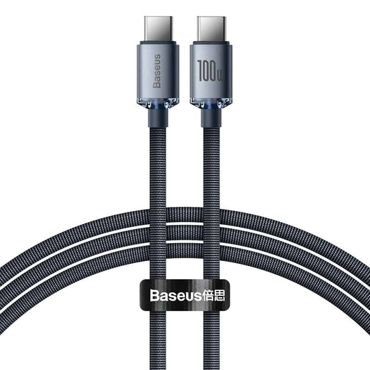 Buy Baseus Crystal Shine Series Fast Charging Data Cable Type-C to Type-C 100W 1.2m Black from Vmart in Pakistan