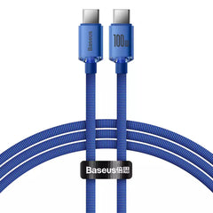 Buy Baseus Crystal Shine Series Fast Charging Data Cable Type-C to Type-C 100W 2m Blue from Vmart in Pakistan
