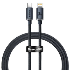 Buy Baseus Crystal Shine Series Fast Charging Data Cable Type-C to iPhone 20W 1.2m Black from Vmart in Pakistan