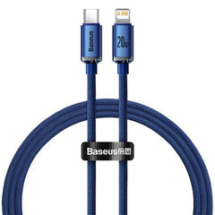 Buy Baseus Crystal Shine Series Fast Charging Data Cable Type-C to iPhone 20W 1.2m Blue from Vmart in Pakistan