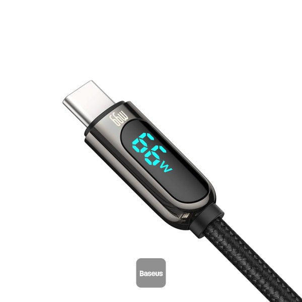 Buy Baseus Display Fast Charging Data Cable USB to Type-C 66W 2m Black from Vmart in Pakistan