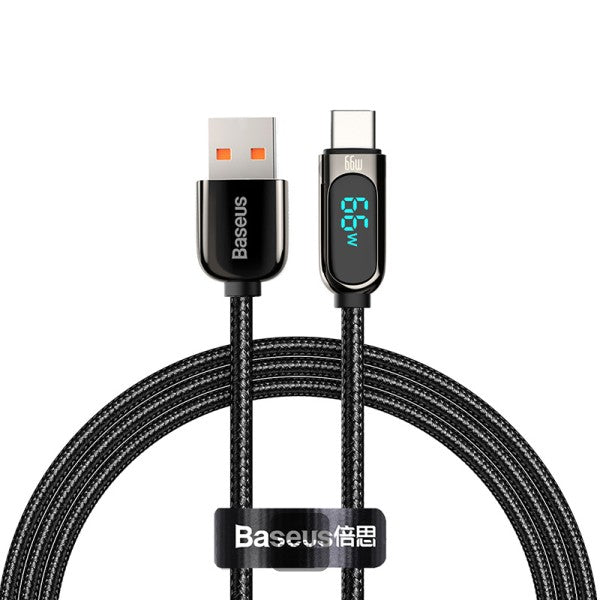 Buy Baseus Display Fast Charging Data Cable USB to Type-C 66W 2m Black from Vmart in Pakistan