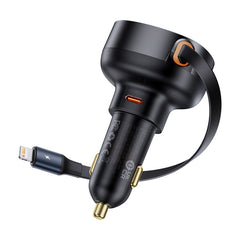 Buy Baseus Enjoyment Pro Car Charger C+Retractable iP Cable 55W Cluster Black from Vmart in Pakistan