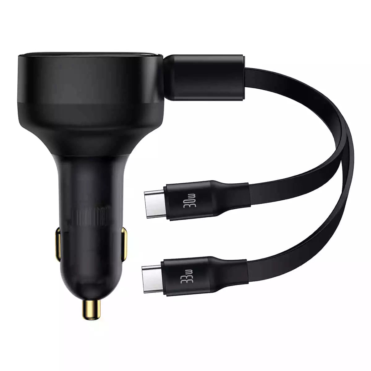 Buy Baseus Enjoyment Retractable 2-in-1 Car Charger C+C 33W from Vmart in Pakistan
