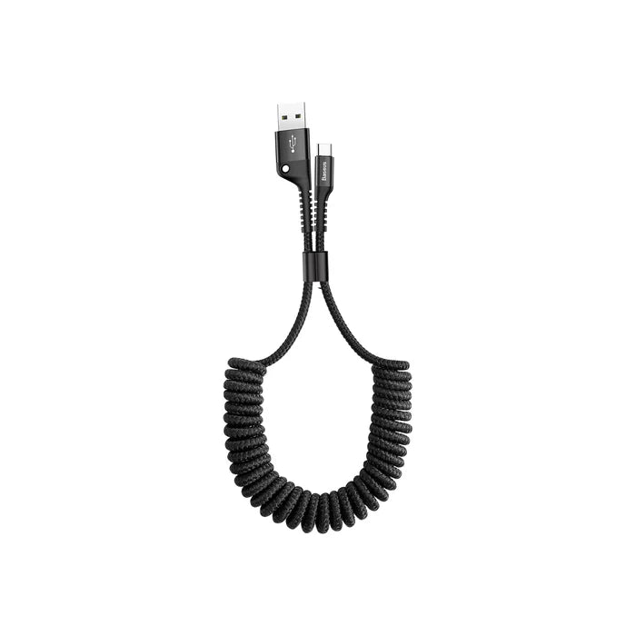 Buy Baseus Fish Eye USB-C Spring Cable 2A Black 1m from Vmart in Pakistan