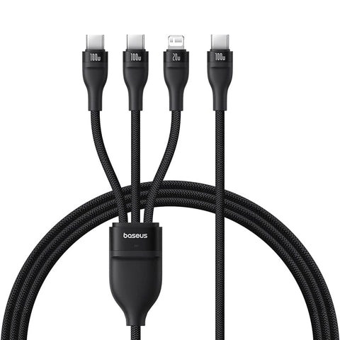 Buy Baseus Flash Series 3 One-for-three Fast Charging Cable Type-C to C+C+L 100W 1.5m Black from Vmart in Pakistan