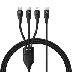 Buy Baseus Flash Series 3 One-for-three Fast Charging Cable Type-C to C+C+L 100W 1.5m Black from Vmart in Pakistan