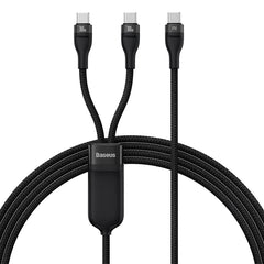 Buy Baseus Flash Series II One-for-Two Fast Charging Cable Type-C to C+C 100W 1.5m Black from Vmart in Pakistan