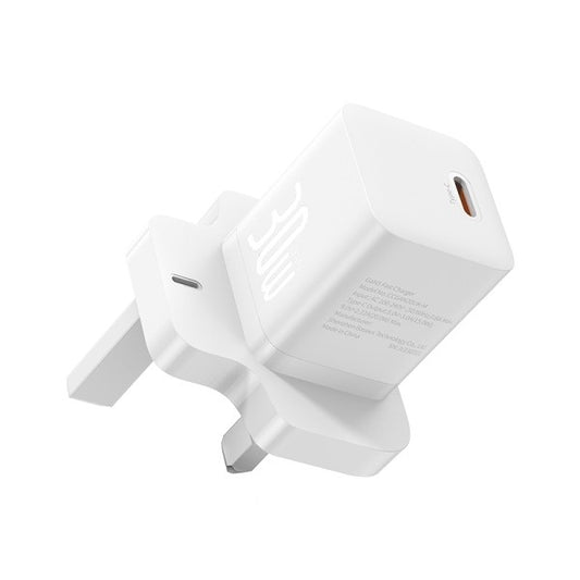 Buy Baseus GaN5 30W Type-C Mini Fast Charger UK Plug White from Vmart in Pakistan