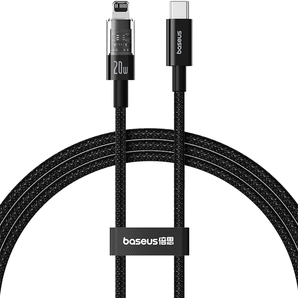 Buy Baseus Gem Series 20W Type C To Lightning Cable Cluster Black 1m from Vmart in Pakistan
