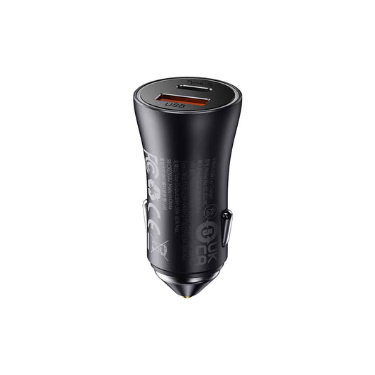 Buy Baseus Golden Contactor Max Dual Fast Charger Car Charger U+C 60W - Dark Gray from Vmart in Pakistan