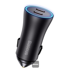 Buy Baseus Golden Contactor Pro Dual USB-C 40W Car Charger Gray from Vmart in Pakistan