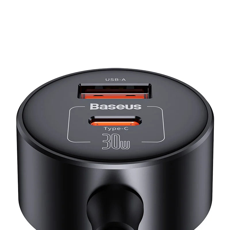Buy Baseus High Efficiency Pro 1-for-2 Car Cigarette Lighter 30W from Vmart in Pakistan