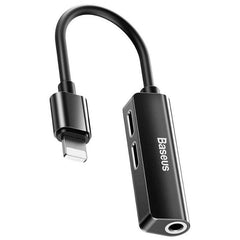 Buy Baseus L52 3 in 1 iP Male to Dual iP + 3.5mm Female Adapter Black from Vmart in Pakistan