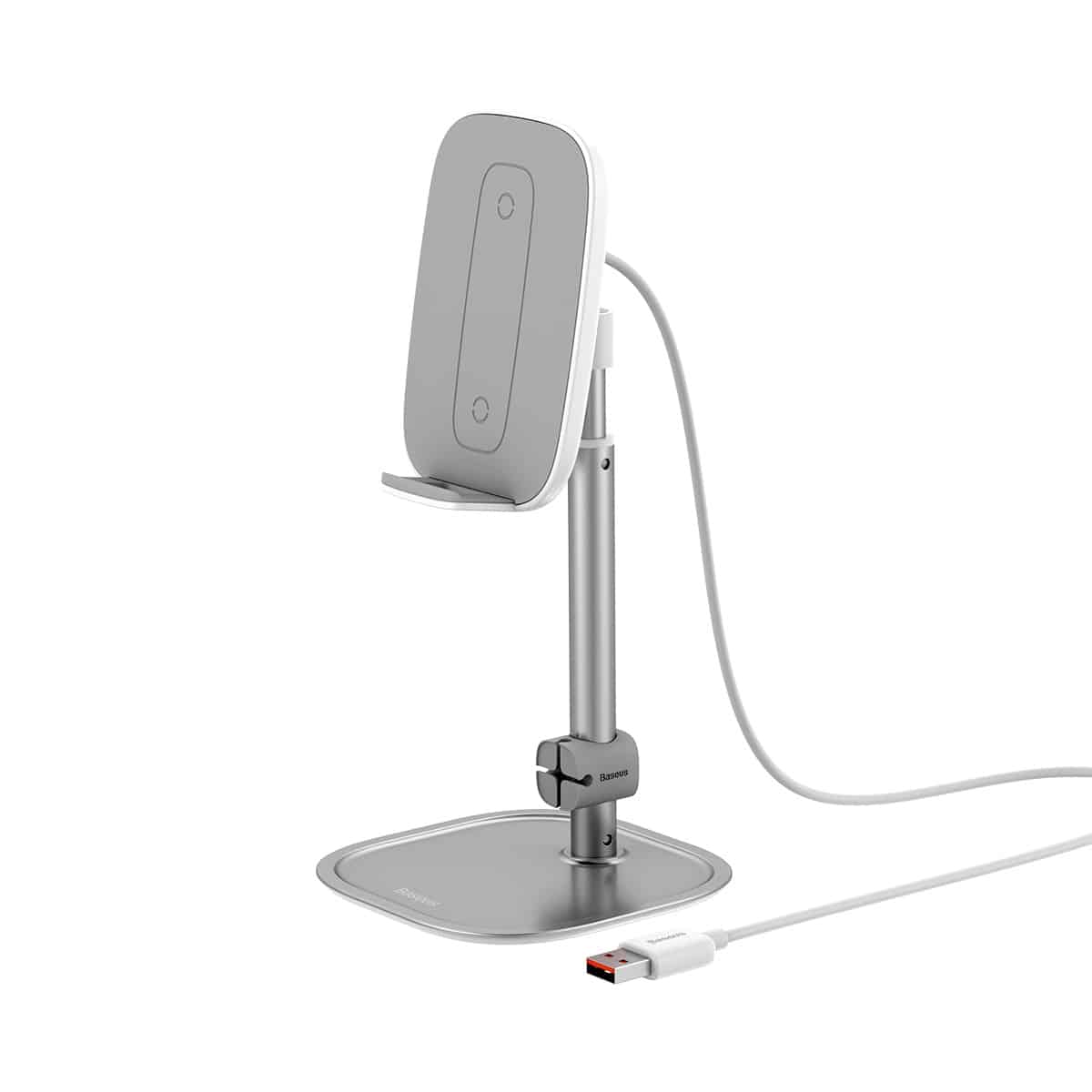 Buy Baseus Literary Youth Desktop Bracket with Wireless Charging - Silver from Vmart in Pakistan