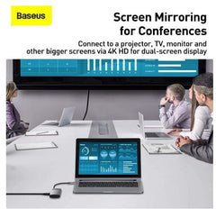 Buy Baseus Metal Gleam 4-in-1 Type C HUB (HDMI+USB3.0*2+PD) from Vmart in Pakistan