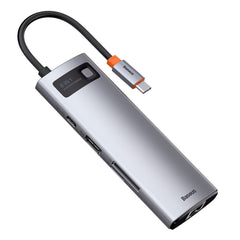 Buy Baseus Metal Gleam Series 8 in 1 Multifunctional Type-C Hub Docking Station - Grey from Vmart in Pakistan