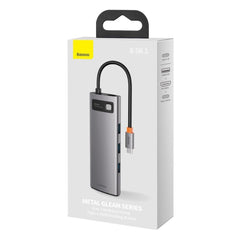 Buy Baseus Metal Gleam Series 8 in 1 Multifunctional Type-C Hub Docking Station - Grey from Vmart in Pakistan