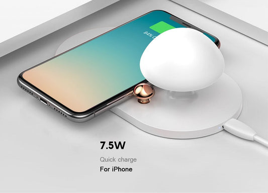 Buy Baseus Mushroom Lamp Desktop Wireless Charger - White from Vmart in Pakistan