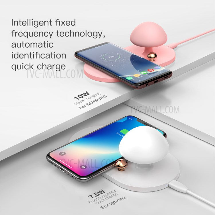 Buy Baseus Mushroom Lamp Desktop Wireless Charger - White from Vmart in Pakistan
