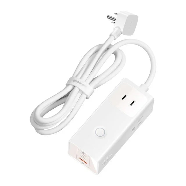 Buy Baseus Power Combo Digital Power Strip 3AC+1U+2C 40W with 1.5m Power Cord White from Vmart in Pakistan