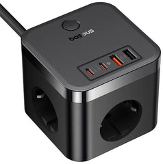 Buy Baseus PowerCombo Cube Power Strip 3AC+2U+2C 30W 1.5m EU Cluster Black from Vmart in Pakistan