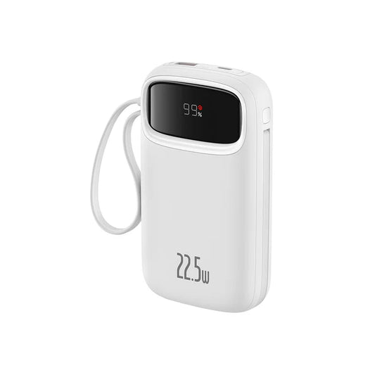 Buy Baseus Qpow 2 Dual Cable Digital Display Fast Charge Power Bank 10000mAh 22.5W White from Vmart in Pakistan