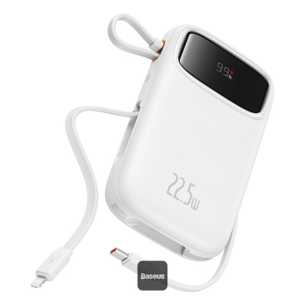 Buy Baseus Qpow 2 Dual Cable Digital Display Fast Charge Power Bank 20000mAh 22.5W White from Vmart in Pakistan