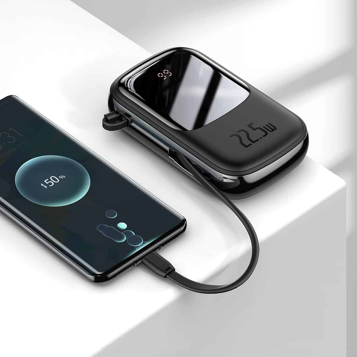 Buy Baseus Qpow Pro 22.5W Digital Display Power Bank 20000mAh with Type C Cable - Black from Vmart in Pakistan