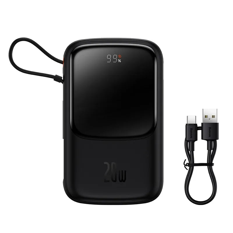 Buy Baseus Qpow Pro 20W Digital Display 20000mAh Power Bank with Lightning Cable Black from Vmart in Pakistan