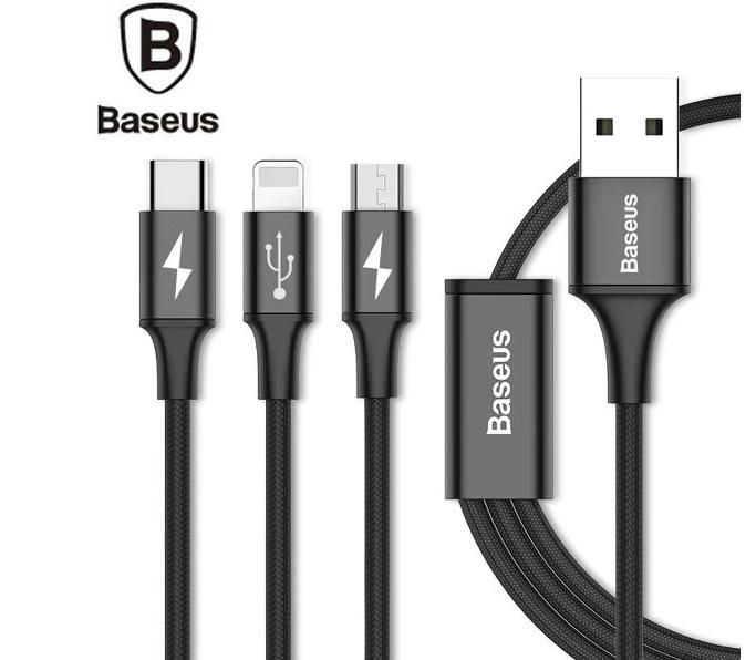 Buy Baseus Rapid Series USB 3 in 1 Cable For IP+Micro+Type C - 1.2m from Vmart in Pakistan