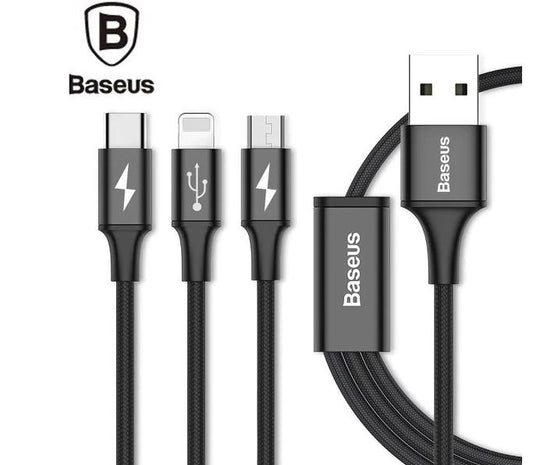 Buy Baseus Rapid Series USB 3 in 1 Cable For IP+Micro+Type C - 1.2m from Vmart in Pakistan