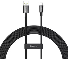 Buy Baseus Superior Series (SUPERVOOC) Fast Charging Data Cable USB to Type-C 65W 2m Black from Vmart in Pakistan